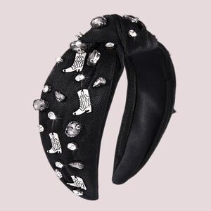 NWT Black Embellished Cowgirl Knotted Headband